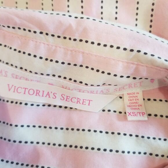 NWOT Victoria’s Secret Pink & White Striped Sleep Shirt Size XS/TP - Picture 8 of 10